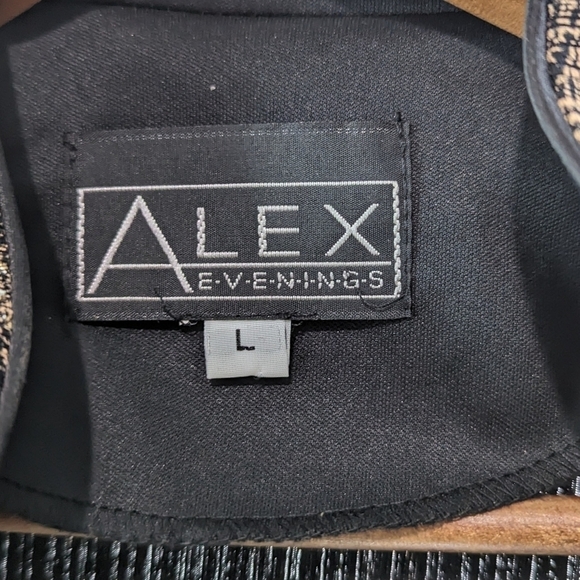Alex Evenings Jacket Women Large Gold Sparkle Shimmer Metallic Lightweight Zip - Picture 3 of 13